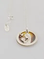 Halsketting Maria met Kind en Duif - Zilver en Parelmoer