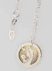 Halsketting Maria met Kind en Duif - Zilver en Parelmoer