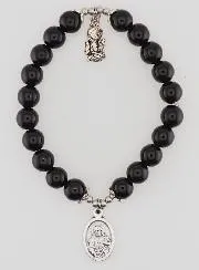 Armband van Zwarte Agaat 8mm - OLV van de Berg Karmel