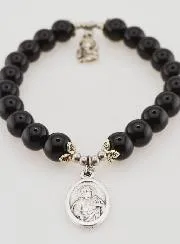 Armband van Zwarte Agaat 8mm - OLV van de Berg Karmel