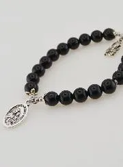 Armband van Zwarte Agaat 8mm - OLV van de Berg Karmel