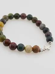 Religieuze Armband Indiase Agaat 8mm en Kruis