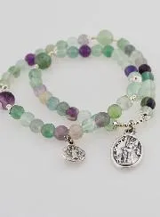 Rozenkrans Armband van Fluoriet - Heilige Michaël en Heilige Benedictus