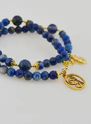 Rozenkrans Armband van Lapis Lazuli - Heilige Maria en Ex Voto