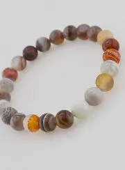 Edelsteen Armband van Botswana Agaat - 8 mm
