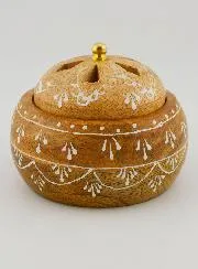 Handgemaakte Houten Wierookbrander - 10 cm