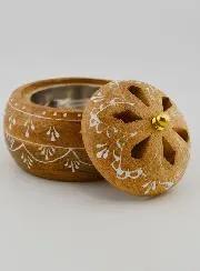 Handgemaakte Houten Wierookbrander - 10 cm