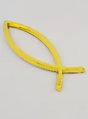 Auto Badge Christelijke Ichthus Vis Goudkleurig - 14 cm