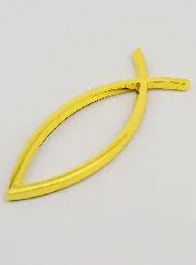Auto Badge Christelijke Ichthus Vis Goudkleurig - 14 cm