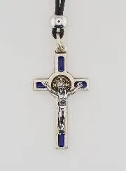 Religieuze Halsketting Kruis Heilige Benedictus - Blauw