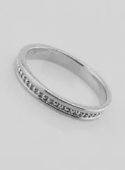 Ring Trouwring van Bewerkt Sterling Zilver - Maat 54