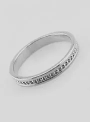 Ring Trouwring van Bewerkt Sterling Zilver - Maat 54