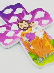 Kinderkruis om op te hangen - Sint Jozef met Lelie