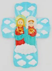 Kruis Kind om op te hangen - Heilige Harten van Jezus en Maria