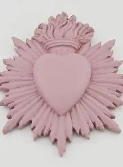 Ex Voto Wanddecoratie Stralend Hart 17 cm - Roze