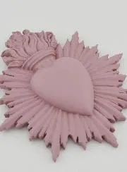Ex Voto Wanddecoratie Stralend Hart 17 cm - Roze