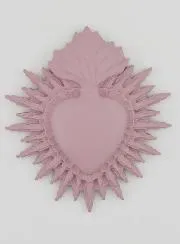 Ex Voto Wanddecoratie Stralend Hart 11 cm - Roze