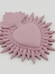 Ex Voto Wanddecoratie Stralend Hart 11 cm - Roze