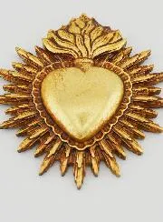 Ex Voto Wanddecoratie Stralend Hart 11 cm - Goud