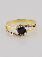 Vergulde Ring Saffier en Zirkonia's - Maat 54