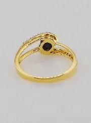 Vergulde Ring Saffier en Zirkonia's - Maat 54