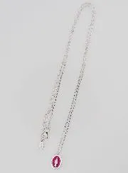 Collier Maria Wonderdadige Zilver en Fuchsia Pink Roze Emaille