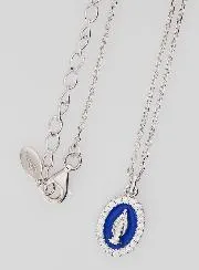 Halsketting Maria Wonderdadige Zilver en Donker Blauw Emaille