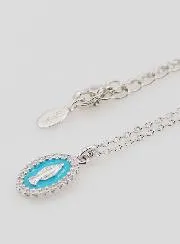 Collier Maria Wonderdadige Zilver en Licht Blauw Emaille