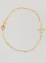 Religieuze Armband Verguld - Kruis Ronde Zirkonia's