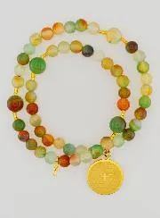 Rozenkrans Armband van Agaat Stenen met Onze Vader