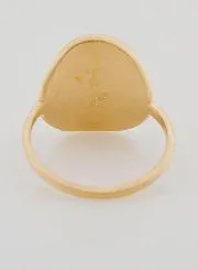 Ring met Bewerkt Kruis van Christus - Verguld - Maat 60