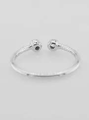 Open Ring van Zilver en Zirkonia's - Maat 58