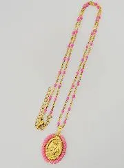 Religieus Collier met Kralen en Wonderdadige Medaille - Roze