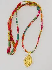 Wonderdadige Medaille met Kralen - Liberty Koord met Bloemen