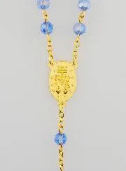 Rozenkrans Wonderdadige Medaille van Facetgeslepen Kralen - Blauw