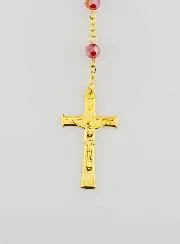 Rozenkrans Wonderdadige Medaille van Facetgeslepen Kralen - Rood
