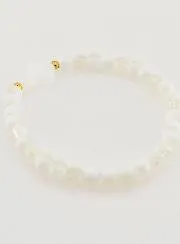 Religieuze Armband met Kruis en Witte Glazen Kralen