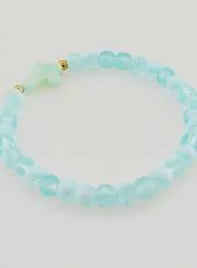 Religieuze Armband met Kruis en Blauwe Glazen Kralen