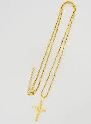 Religieus Collier Kruis van Christus van Goudkleurig Roestvrij Staal