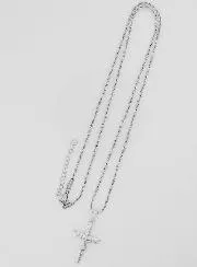 Religieus Collier met Kruis van Christus van Zilverkleurig Roestvrij Staal