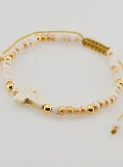 Religieuze Armband van Glazen Kralen met Kruisje