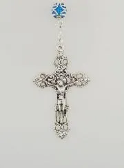 Rozenkrans met Blauwe Kralen - Wonderdadige Medaille en Barok Kruis