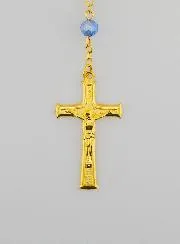 Rozenkrans van Blauw Kristal met Wonderdadige Medaille