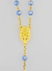 Rozenkrans van Blauw Kristal met Wonderdadige Medaille
