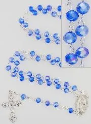 Rozenkrans Blauw Kristal en Wonderdadige Medaille