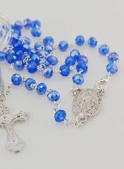 Rozenkrans Blauw Kristal en Wonderdadige Medaille
