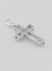 Hanger Kruis van Parelmoer en Zilverkleurig Messing
