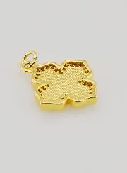 Hanger Vierkant Kruis van Parelmoer Messing en Strass