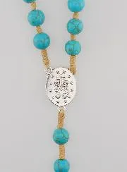 Rozenkrans Turquoise Kralen - Wonderdadige Medaille