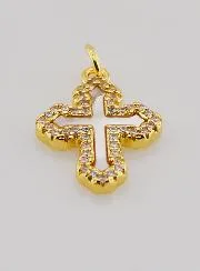 Hanger Orthodox Kruis met Strass en Parelmoer - 17mm